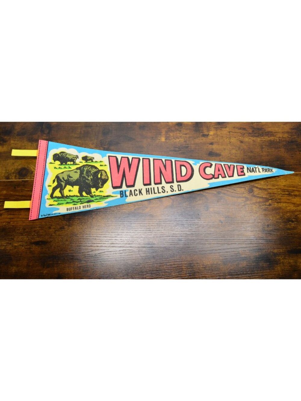 Vintage Wind Cave National Park Black Hills, South Dakota pennant 25 inches